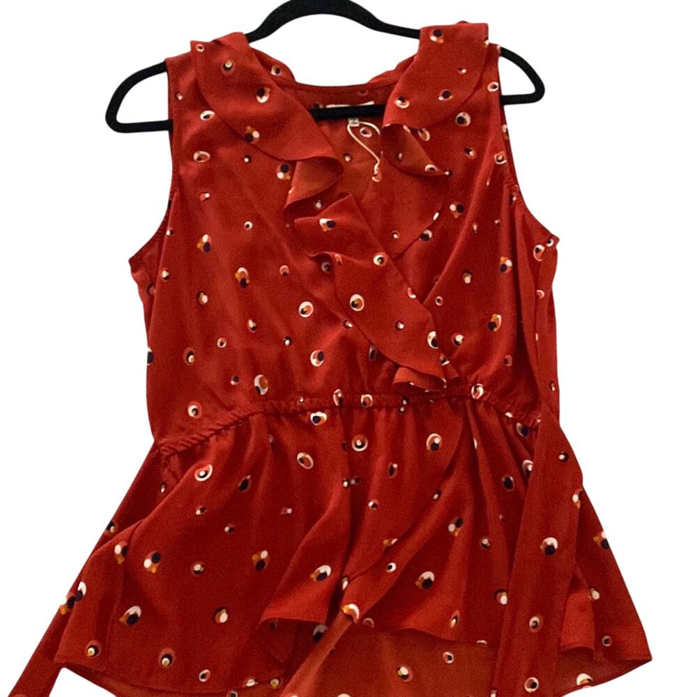Max Studio faux wrap blouse size L NWT